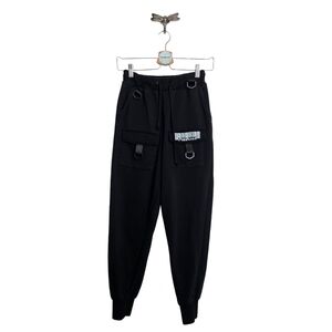 🔴 3/$45 Club Exx Dolls Kill Digital Blaze Barcode Print Cargo Joggers - Black S